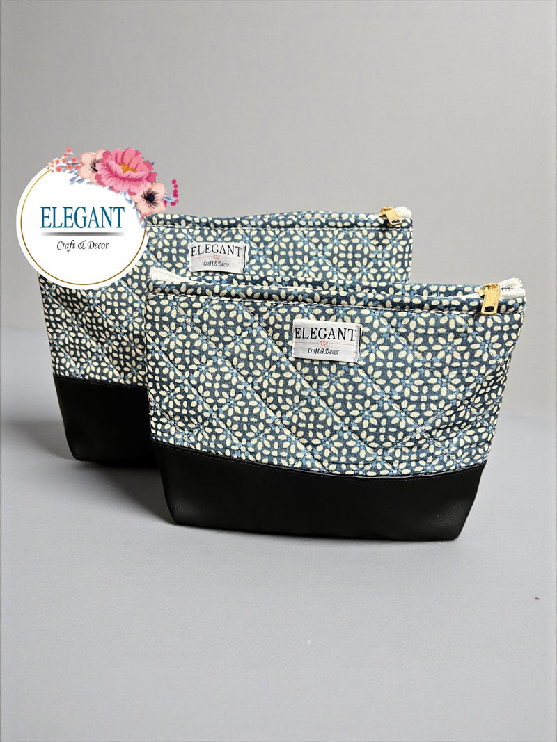 Elegant quilted pouch with a premium leatherite base. Set of 2
