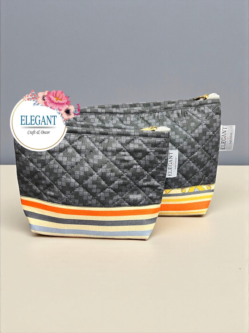 Elegant quilted pouch. Set of 2