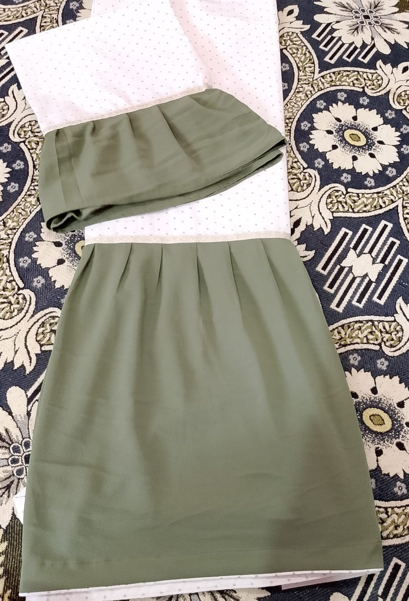White Polka Dot Cotton Satin Material
