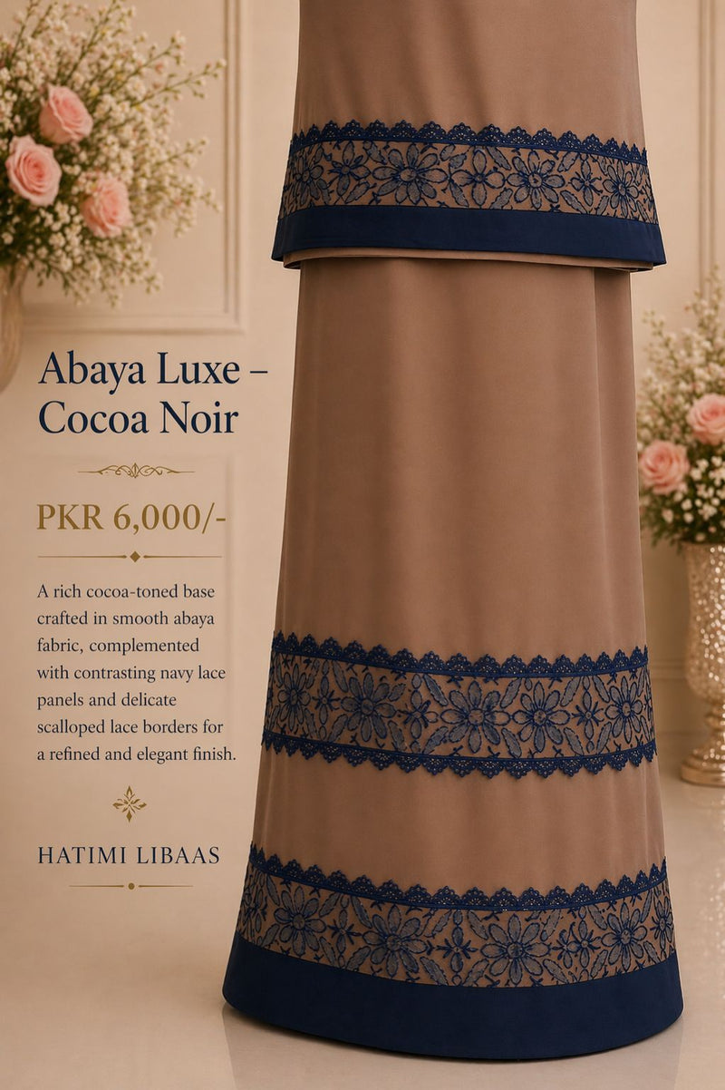 Cocoa Lace Rida – Dubai Abaya