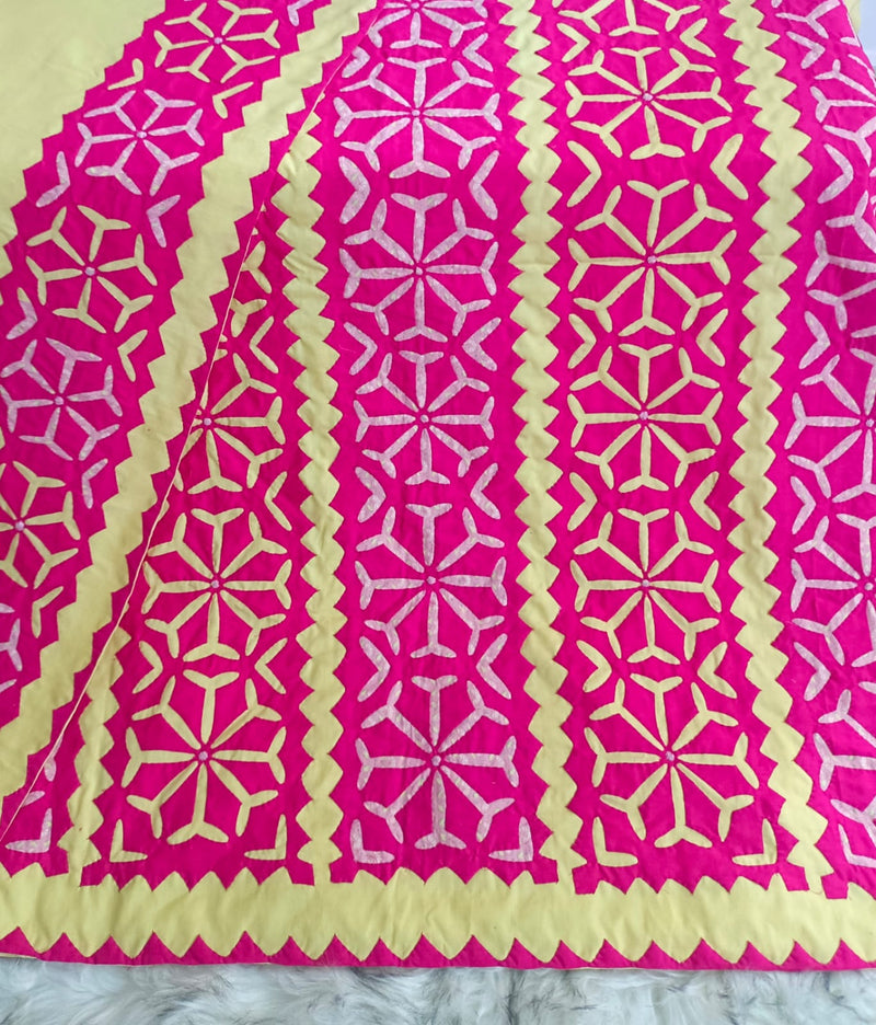 Yellow with hot pink