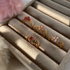 Gold Plated Floral Crystal Statement Rings
