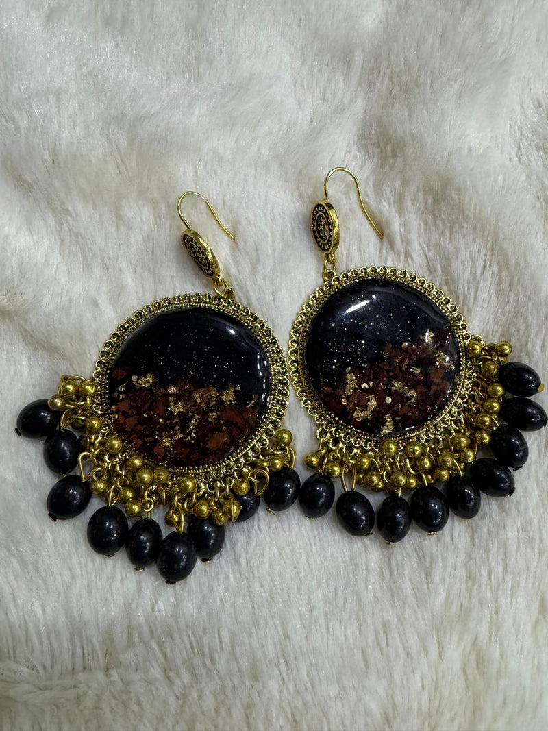 Resin Jhumka with dried Rose petals