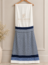 Denim Blue Chicken Skirt with contrast plain pardi