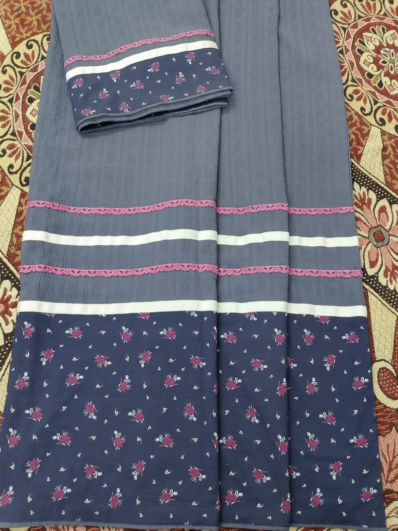 Elegant Grey Abaya Material Rida
