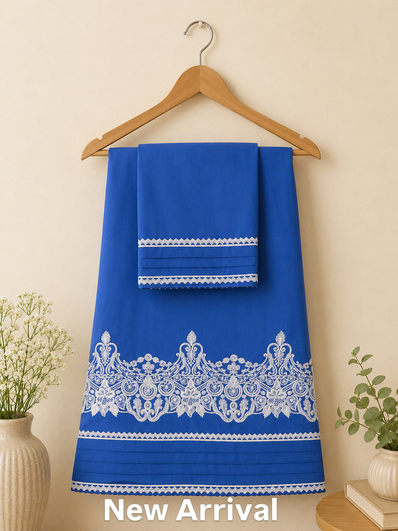 Azure Blue color Sequence lace rida