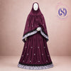 Self textured silk with embroidered flowers