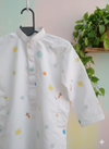 White base cute Planet themed kurta size 28