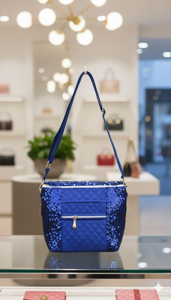 Blue Silk Sequins Bag 💙✨