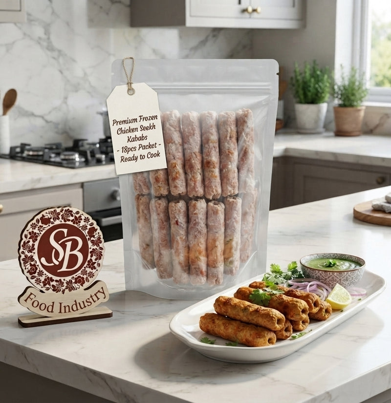 Premium Frozen Chicken Seekh Kabab (18pcs Pack)