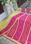 Yellow with hot pink