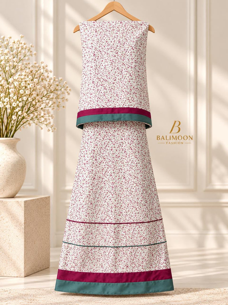 White floral print casual rida