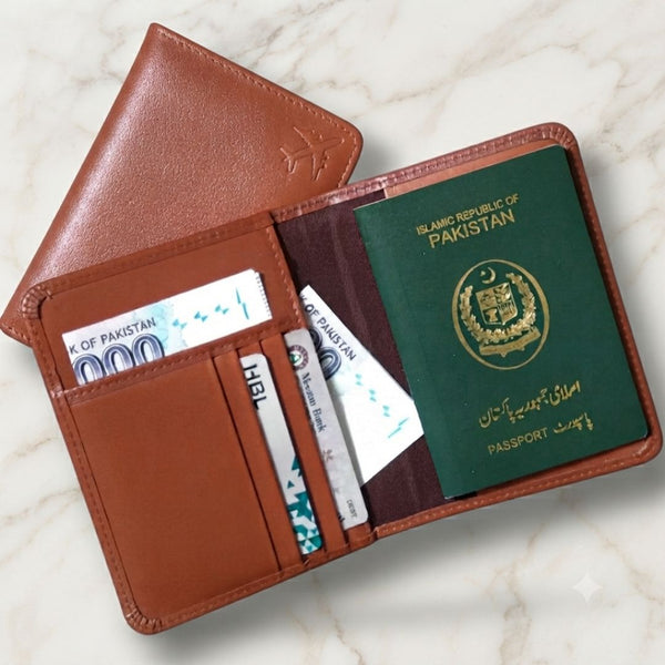Passport Leather Wallet – Dark Tan