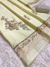 Light Lemon Pleated Floral Rida