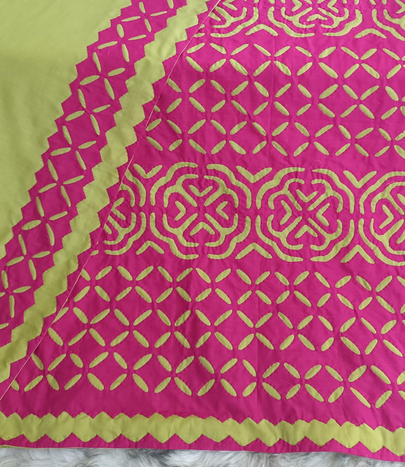 Dhani green with Hot pink Horizontal