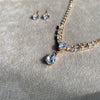 Ruby Floral Crystal Pendant Set