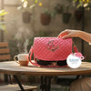 Floral print with hand embroidered rawsilk bag