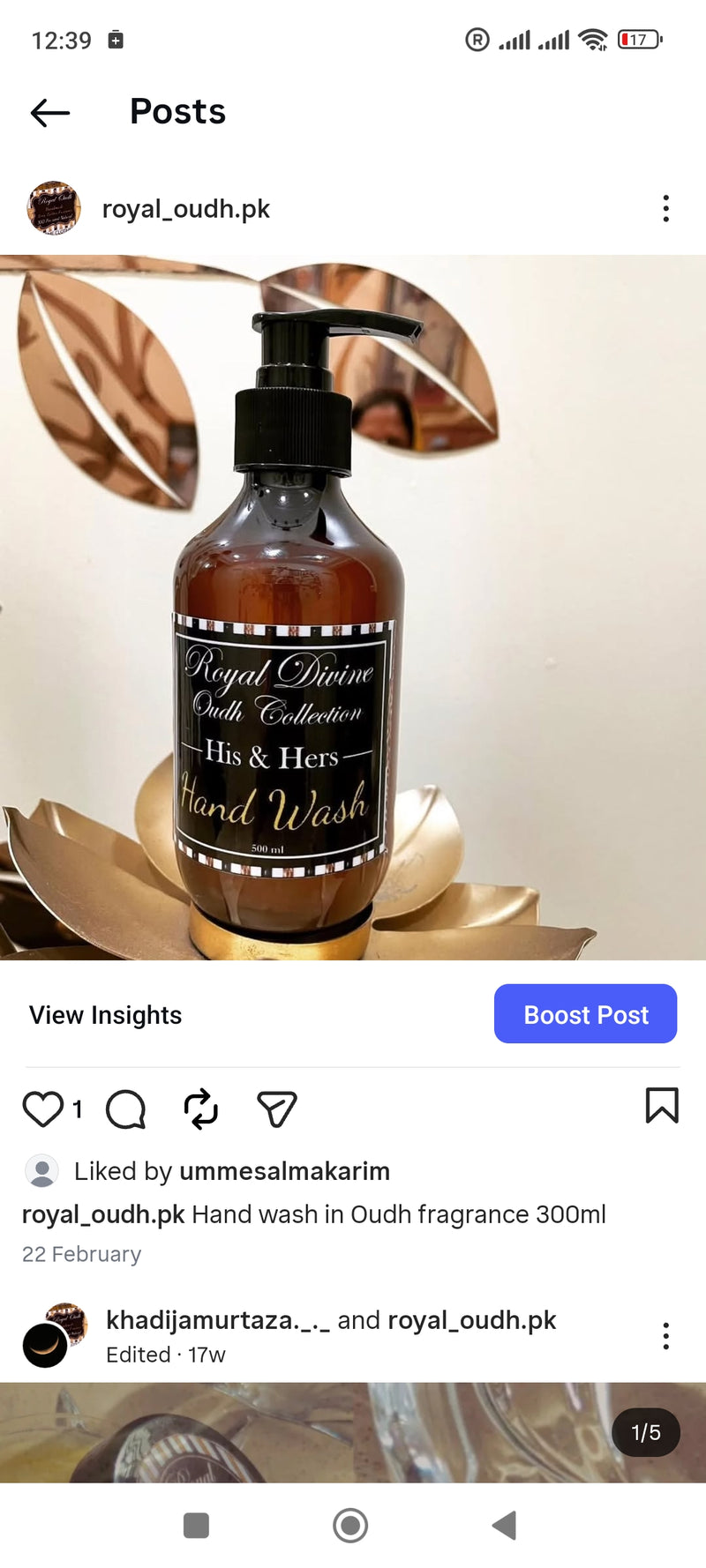 Hand wash in Oudh fragrance
