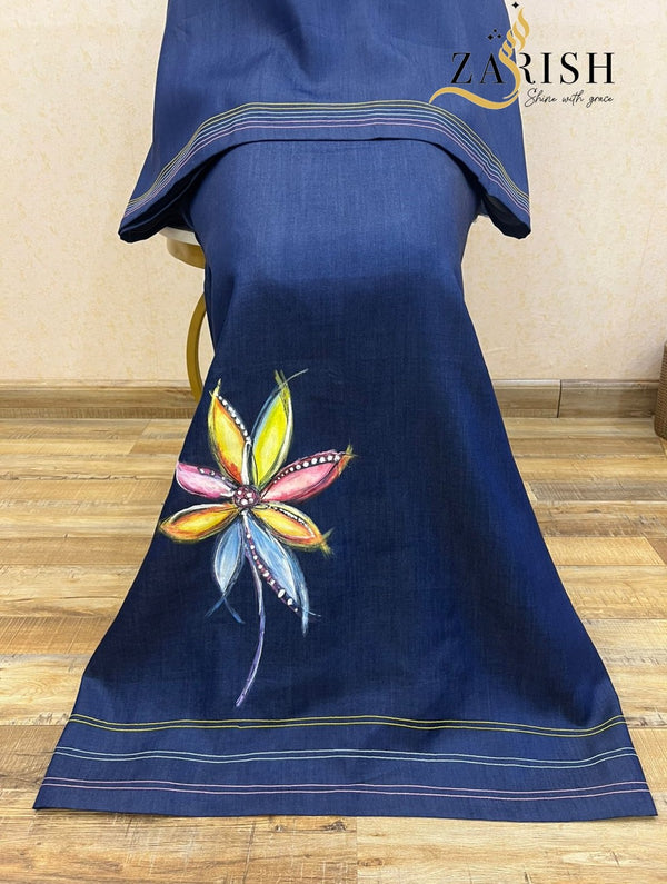 Dark blue denim with Funk Paint