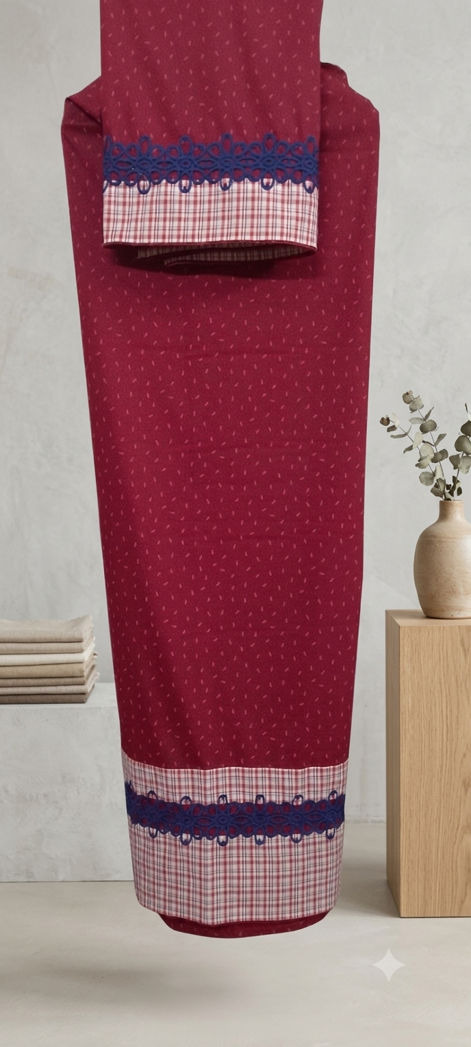 ❤️ Rich maroon, classic cotton material Rida