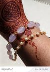 Lavender Pearl Double Strand Bracelet – Gold Tone