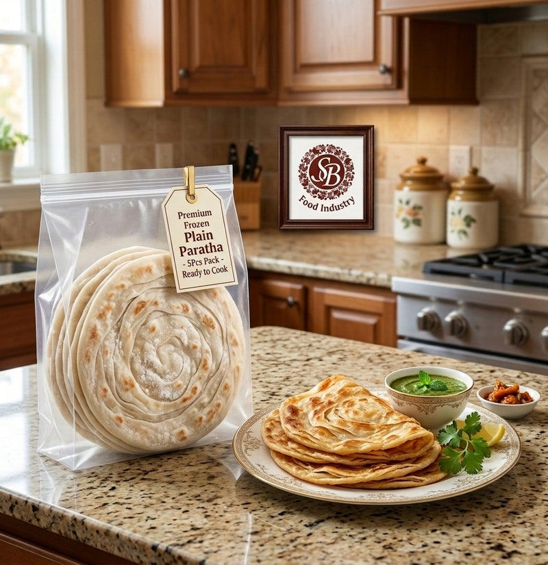 Premium Frozen Plain Paratha (5pcs Pack)