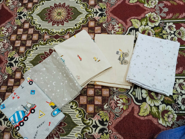 Toddler friendly Masallah in white with grey stsrs print
