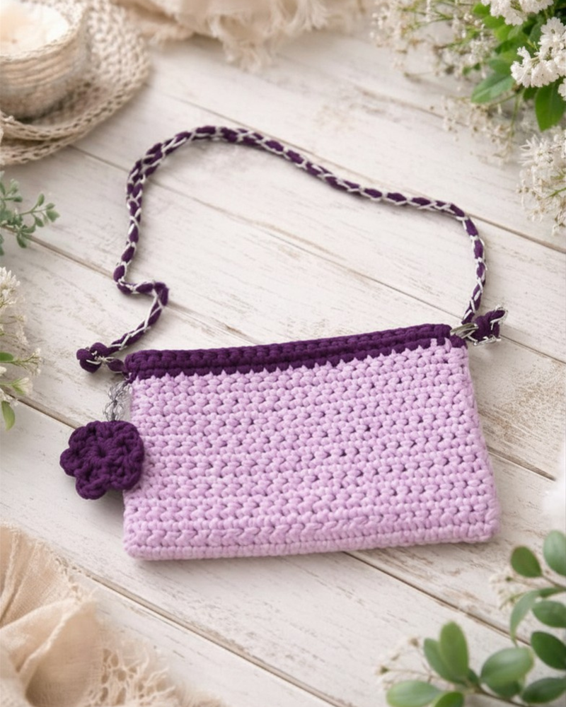 Purple duo sling bag