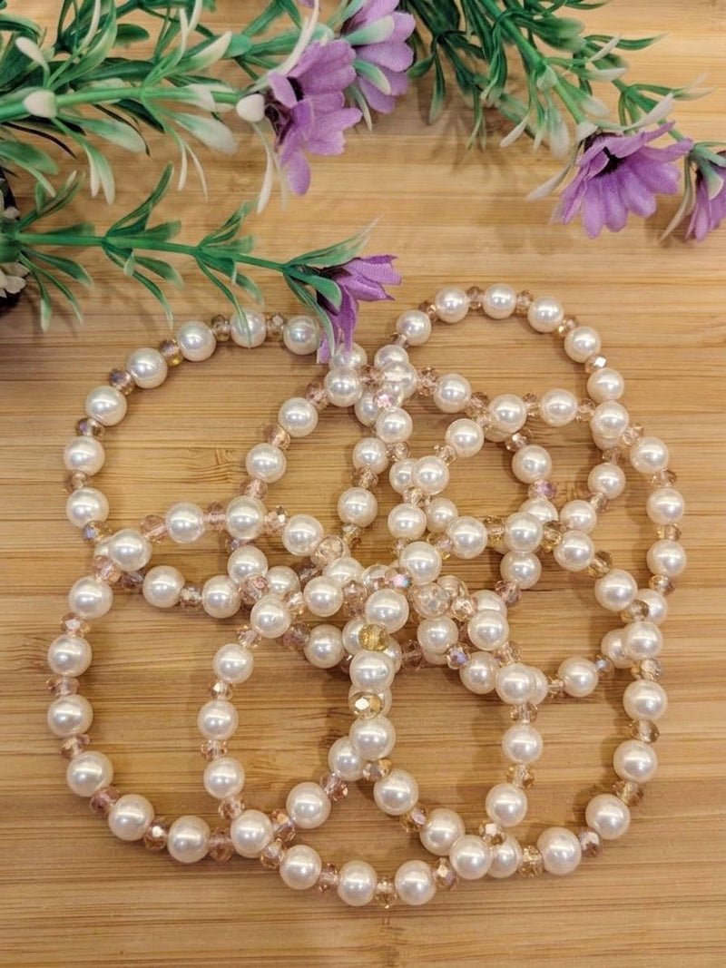 Handmade Pearl and Crystal Bracelet