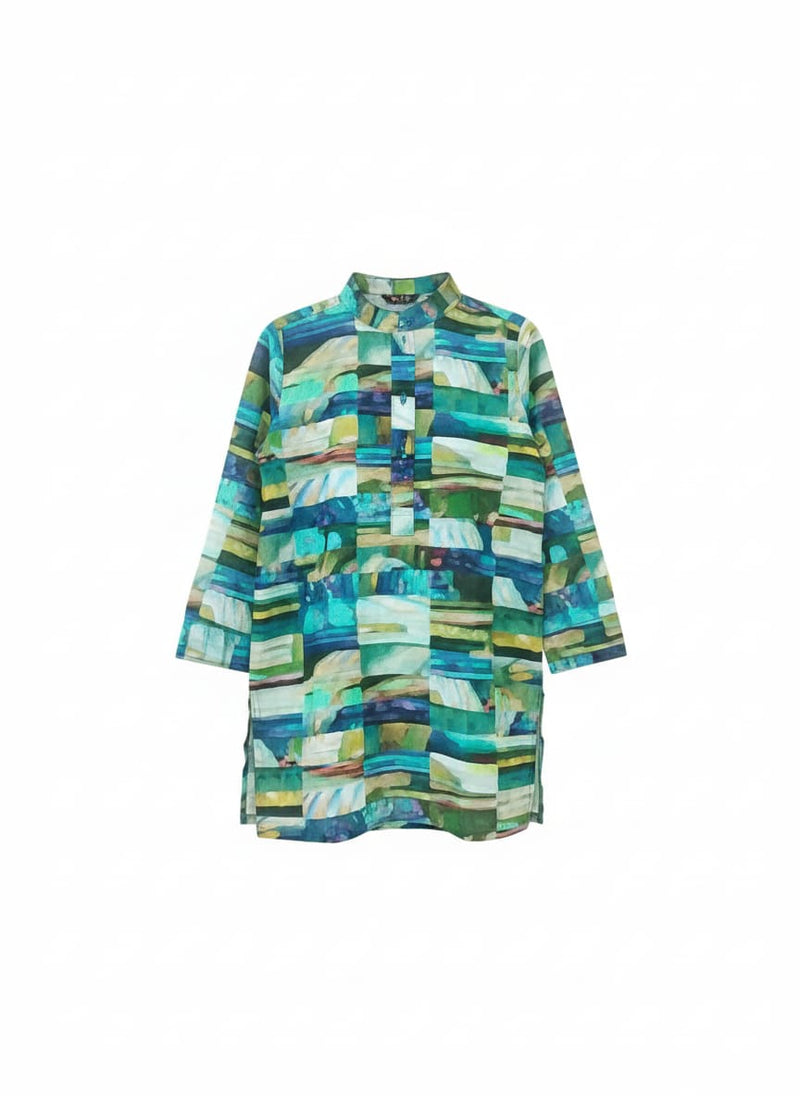 Green Abstract Kids Kurta     size:24"