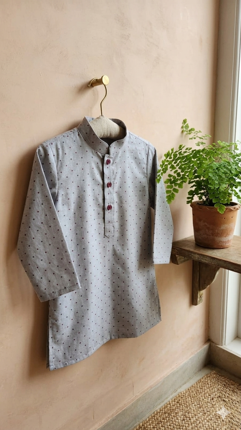 Grey dots kurta size 18