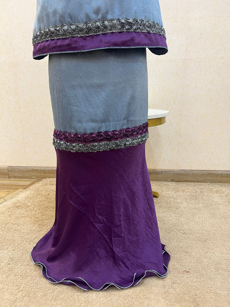 ☂️ umbrella rida in purple and grey velvet silk