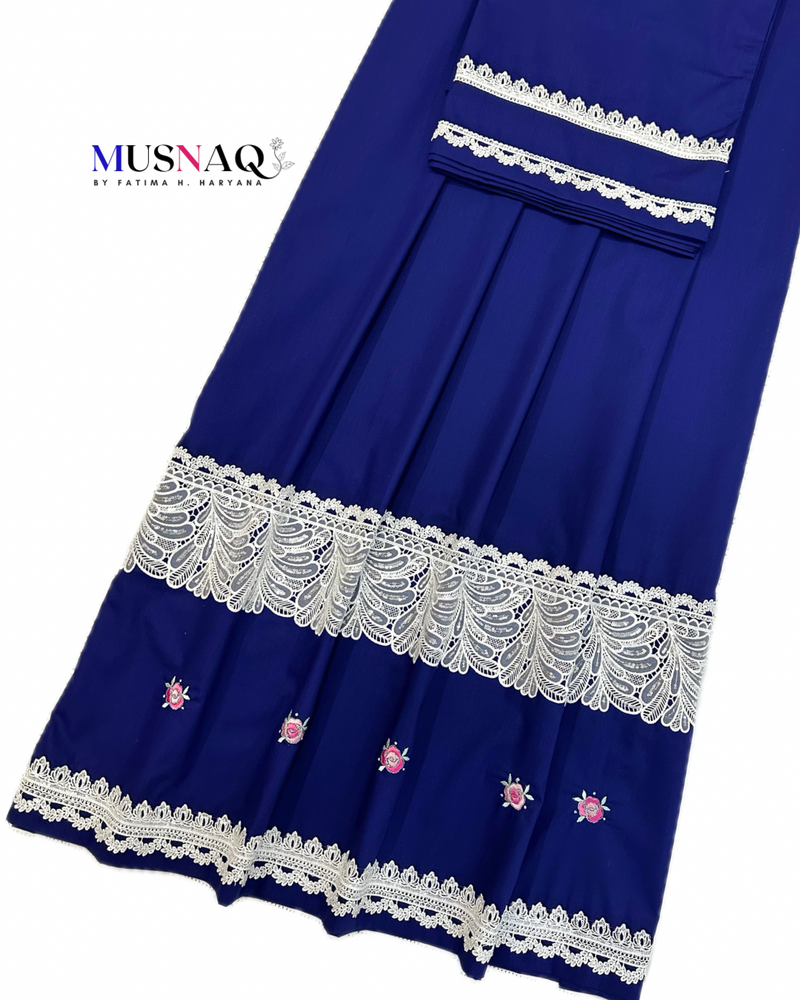Royal blue embroidered rida