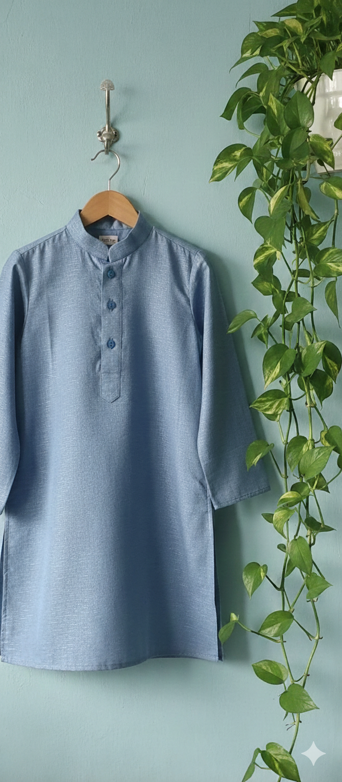 Shiny sky blue kurta size 20