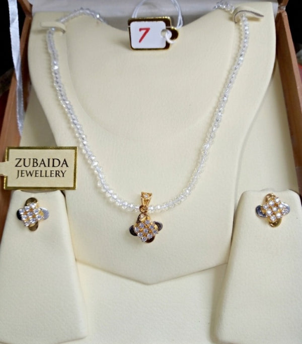 Elegant Chandi Gold Polish Namaz Wear Set with Crystal Mala