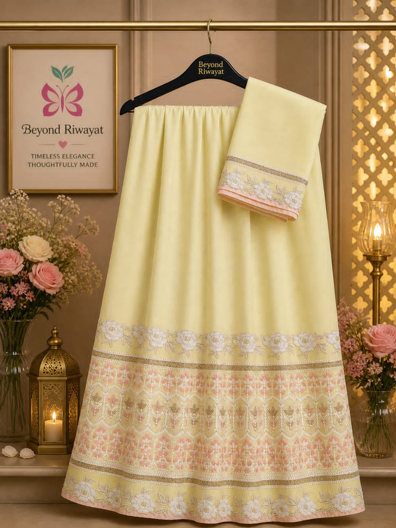 Yellow Embroidered Panel Rida