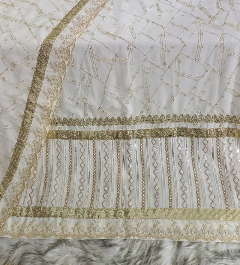 Offwhite with Gold Net