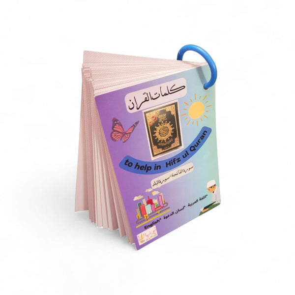 Kalemaat ul Quran trilingual flashcards (Arabi/LD/Eng)