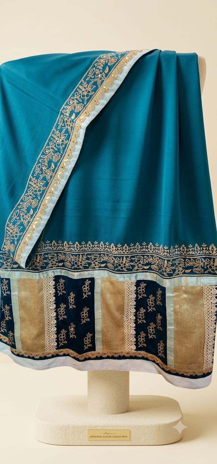 The Royal Teal Block Print Rida