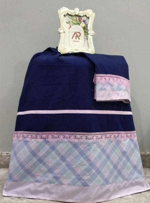 Blue with pink checkered