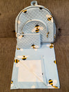 Kids quilted bag with non quilted masallah and pouch