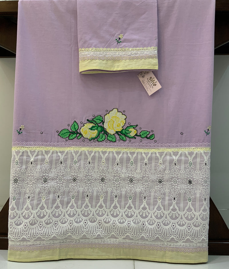 Purple cross stitch rida