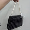 "Black Pearl Bag with White Handle"