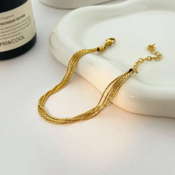 Multi Strand Gold Chain Bracelet