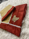 Golden Floral Hand Embroidered Butterfly Rida