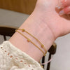 Minimalist Cube Accent Double Layer Bracelet