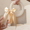 Pearl ribbon beaded bag