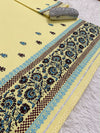 Sunshine Yellow Block Print Malaysian Cotton Rida