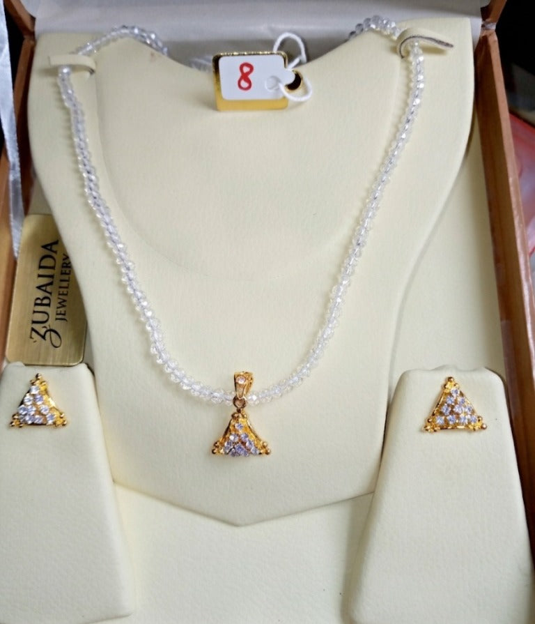 Elegant Chandi Gold Polish Namaz Wear Set with Crystal Mala