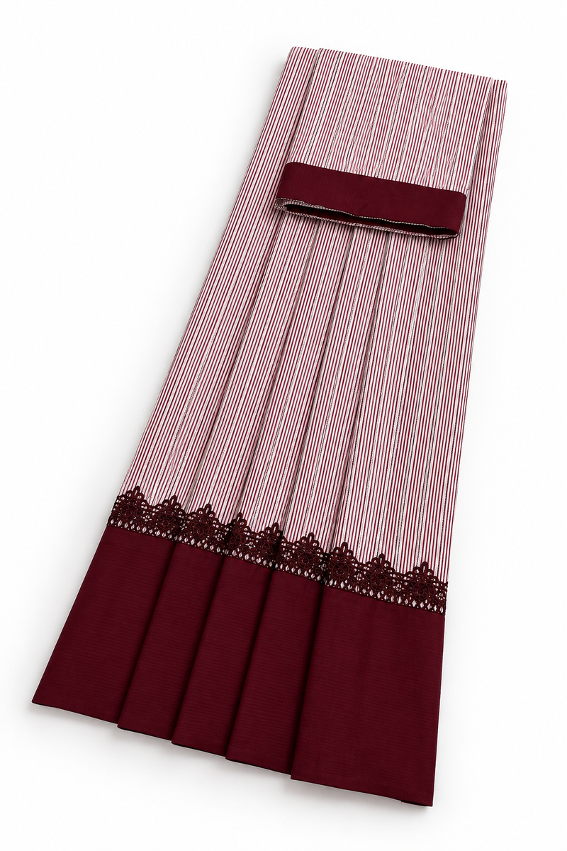 Maroon & white stripe